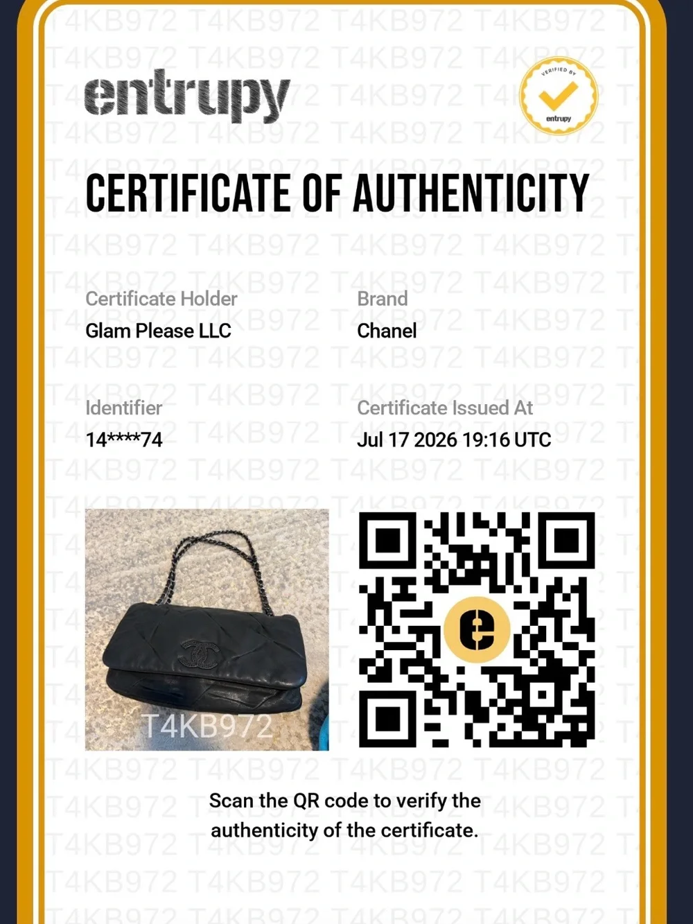 CHANEL Glint Flap Bag Dark Gray Iridescent Calfskin East West w/ COA